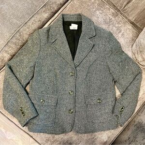 L.L. Bean Green Lined Tweed Jacket